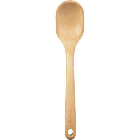 옥소수저 - OXO 옥소 굿 그립 토트 좋은 큰 나무 슬롯 스푼 너도밤나무, Large Spoon