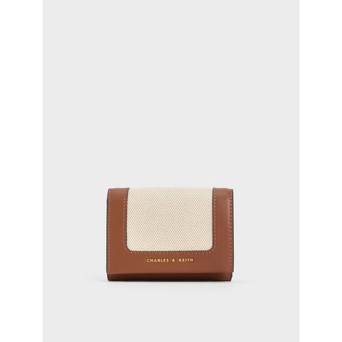 찰스앤키스카드지갑 - 찰스앤키스 카드지갑 CK6-10770625-1_TAN_XXS Daylla Canvas Wallet - Tan