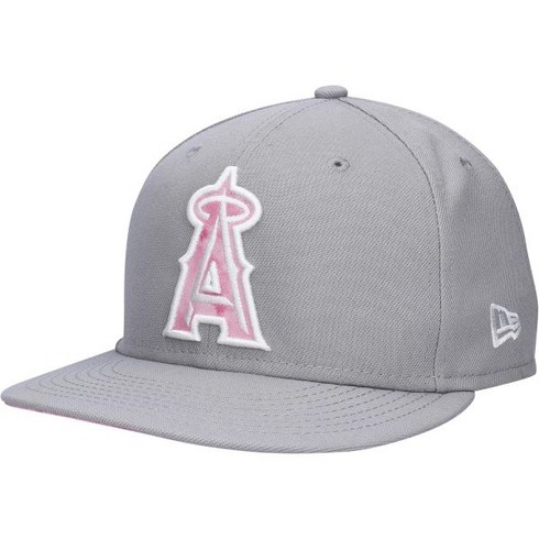 오타니 쇼헤이 LA 에인절스 선수 발행 2022 MLB 시즌부터 그레이 핑크 캡 - 게임 중고 MLB 모자