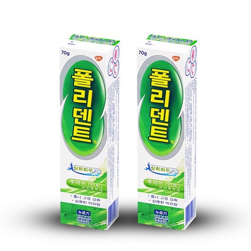 글락소스미스클라인 후레쉬 민트 의치 부착재 70g 수인12-678호, 1개, 2개