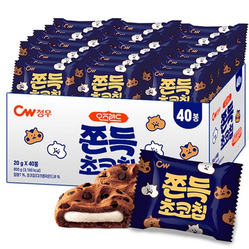 쫀득쿠키 - 청우 오즈랜드 쫀득초코칩 쿠키, 800g, 1개