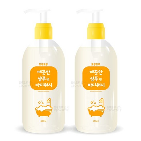 토루토루 - 토루토루 깨끗한샴푸&바디워시 400ml 2개SET, 샴푸+바디워시x2(400ml), 2개