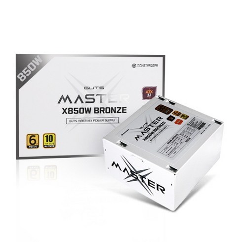 가츠파워fx800블랙 - 몬스타기어 가츠 MASTERX X850W 80PLUS 브론즈 ATX3.1 파워 화이트 (ATX 850W), 1개, 선택하세요