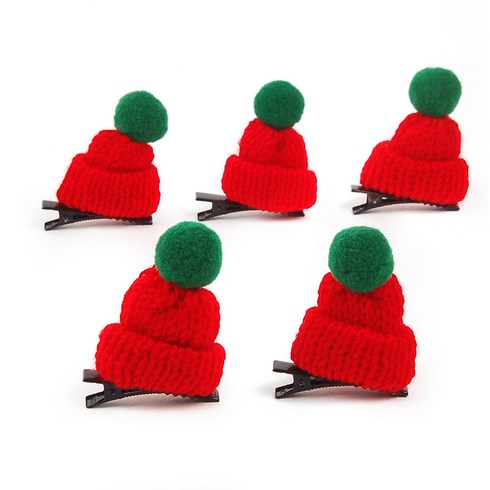 2023년 가성비 최고 크리스마스악세사리 - 방울모자 머리핀(5개) 크리스마스머리핀