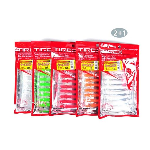 2023년 가성비 최고 갈치웜 - Tsm TIREX 케이무라 갈치웜(10개세트) 2+1, 갈치웜2.5인치(10개세트X3 화이트)