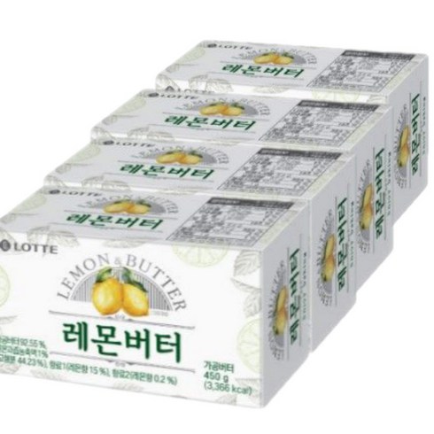 레몬딜버터 - 롯데 롯데 레몬 버터 450g 가공버터, 4개