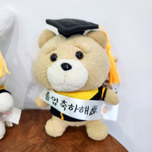 졸업축하해 학사모 가방고리 인형 2종, 테드가방고리(곰)