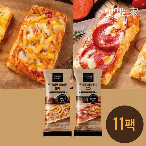 리뉴얼 라쿠치나 포카치아 수제 피자 18팩 - 리뉴얼 라쿠치나 포카치아 수제 피자 11팩(포테이토6+페퍼로니5), 없음