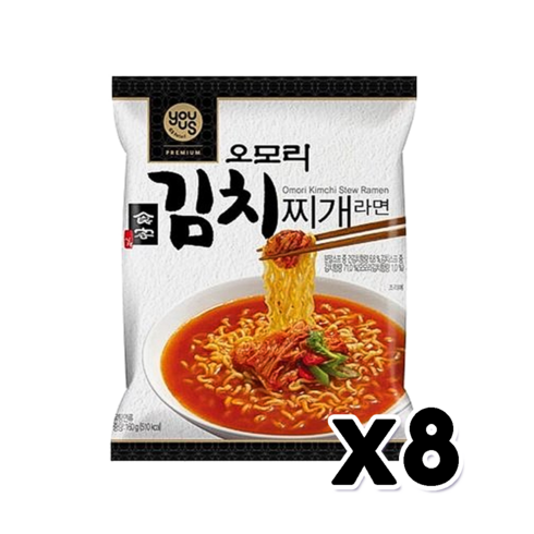 오모리 김치찌개라면 봉지면 160g x 8개