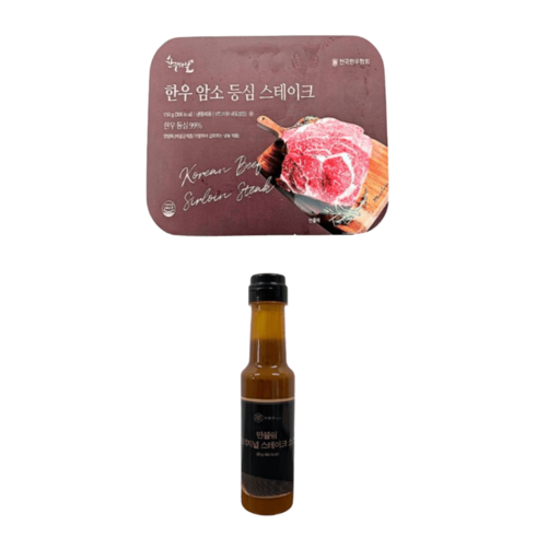 한우먹는날한우암소 등심스테이크 150g x 8팩소스 280g - 한우먹는날 한우암소 등심스테이크 8팩+소스, 한우암소 등심스테이크 150g x 8팩+소스 280g, 8개, 150g