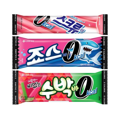 제로아이스크림 - 수박바 0칼로리 x8개+스크류바 0칼로리 x8개+죠스바 0칼로리 x8개, 1개, 75ml