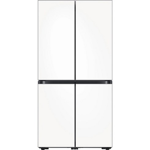 삼성전자 비스포크 4도어 냉장고 글래스 875L 방문설치, 새틴 화이트(상단), 새틴 화이트(하단), RF85C90F1W6
