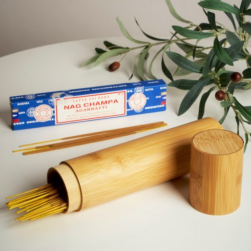 2023년 가성비 최고 향통 - 헤븐센스 대나무 인센스 스틱 향 보관통, 넓은형