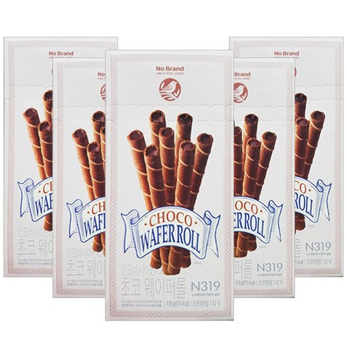 롤웨하스조각 - [퀴클리몰] 노브랜드 초코 웨이퍼롤 115g, 15개, 5개