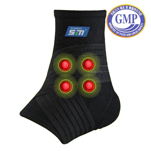 통증완화 식약처인증 제1304호 의료용 자석 테이핑 발목보호대, 1개