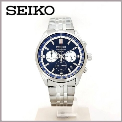 삼정시계 정품 세이코 SEIKO 쿼츠 크로노그래프 메탈밴드 남성시계 SSB427P1 (블루)