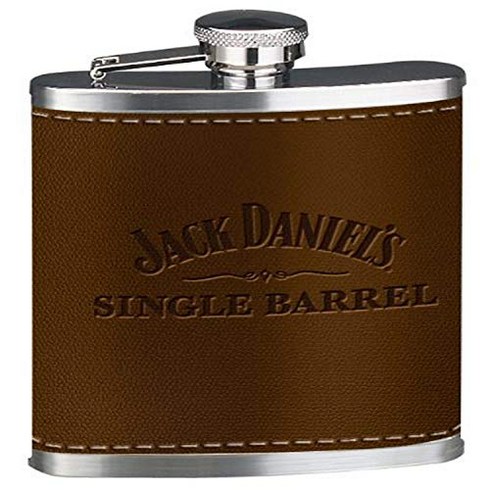 Jack Daniel's Licensed Barware Single Barrel Leather Flask null, 1, Black