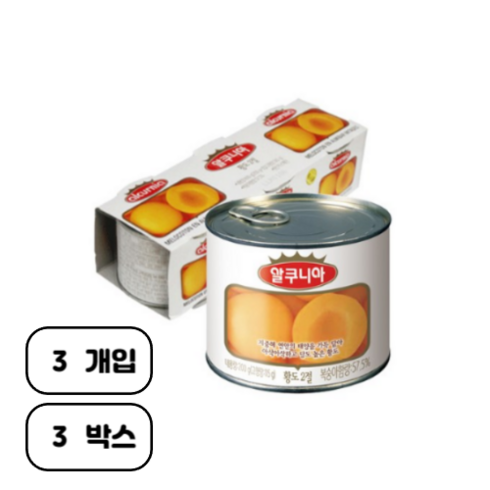 알쿠니아 황도 통조림, 600g, 3개