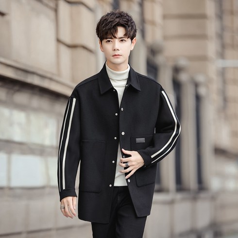 가을 겨울 프리미엄 모직 코트 울 리버시블 재킷 캐시미어 숏 트렌치코트