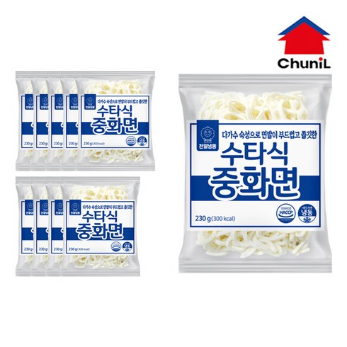 냉동중화면 - 천일 짜장면 사리면 수타식 중화면, 230g, 10개