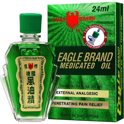 이글브랜드 마사지오일 어깨결림 근육통 통증 완화 eagle brand medicated oil 24ml, 1개