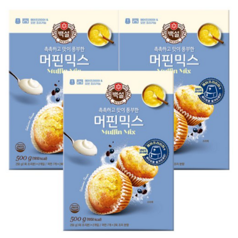 (상온)백설 머핀믹스500g, 3개, 500g