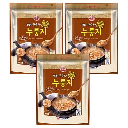 오뚜기 옛날 구수한 끓여먹는 누룽지, 3개, 3kg