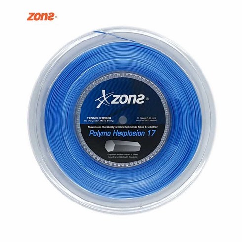 테니스스트링 - 존스 테니스스트링 폴리모 헥스플루전17 (육각) 1.23mm, 블루, 1개