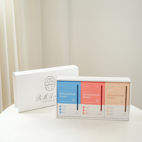 선물SET 향기폭탄 건조기시트 르마엔코튼21g 3개+쇼핑백(대) 드라이 섬유유연제 섬유유연시트, (코튼스위트+레이디스위트+베이비스위트), 1박스