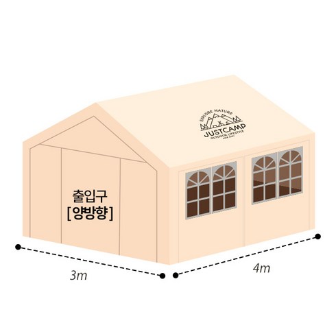몽골텐트 - 몽골텐트 야외 캐노피천막 장박텐트 쉘터 주차 차고 창고 천막, 01.창문형풀세트, 3x4