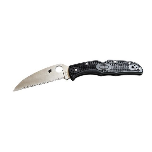 스파이더 코 (Spyderco) 폴딩 나이프 블랙 블레이드 길이 : 96mm Enduler 4 Wan Cliff [웨이브 블레이드] C10FSWCBK, 1개