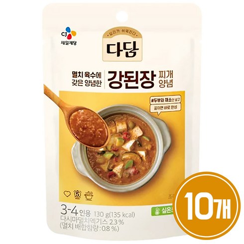 다담 강된장 찌개양념, 10개, 130g