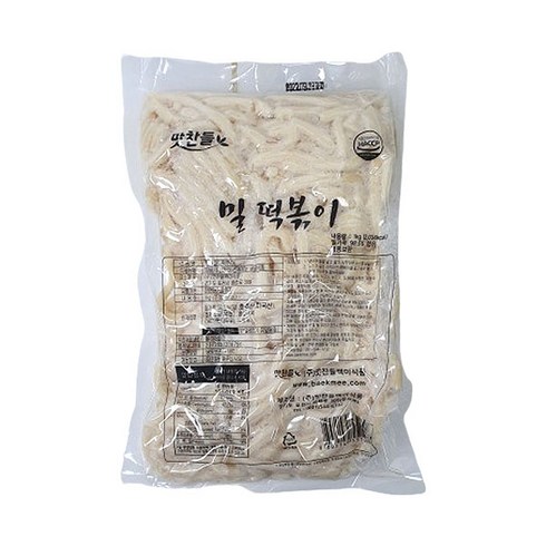 누들떡 - (무)(냉동)후루룩맛찬들밀떡볶이 1kg(면볶이)X10개, 1kg, 10개