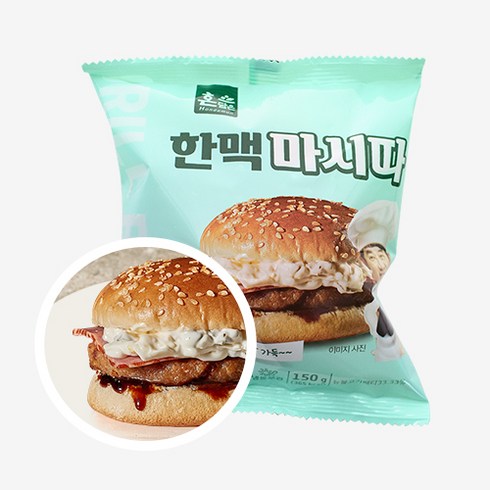 노브랜드버거 - 한맥 마시따숯불버거 150g 5개묶음 매점빵 편의점