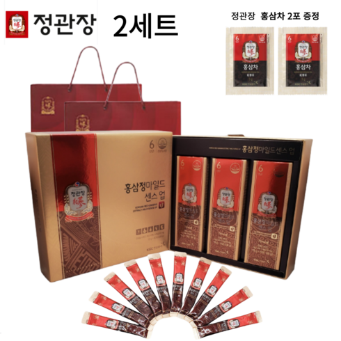 정관장 6년근 홍삼스틱 마일드 센스 업 + 정품쇼핑백 총 60포, 300g, 2세트