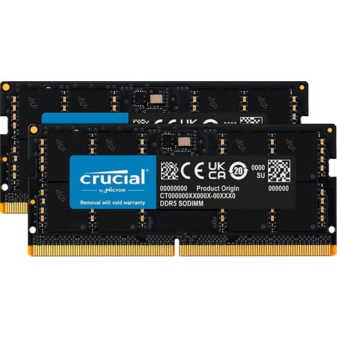 크루셜 RAM 48GB DDR5 5600MTs 노트북 메모리 CT48G56C46S5 109490, 32GB Kit (2x16GB)