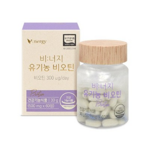 휴럼 비너지 맥주효모 비오틴 18박스  - (1+1)비너지 유기농 비오틴 120정, 2개, 60정