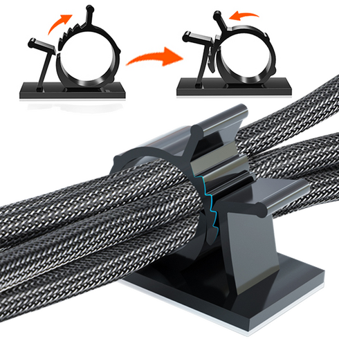 케이블정리 - 랜드마켓 특대형 선정리클립 전선정리 케이블정리 선정리, 블랙 1세트 (수량:20개), 1세트
