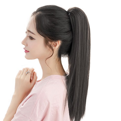 가발위드 긴머리 스트레이트 집게 포니테일 프롬비, 1개, 블랙브라운