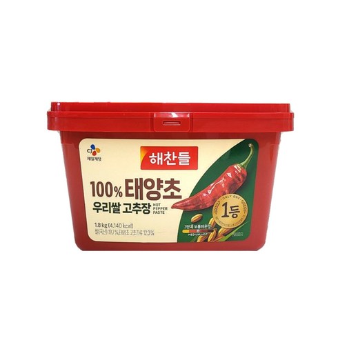 해찬들 100% 우리쌀 태양초 고추장, 1.8kg, 1개