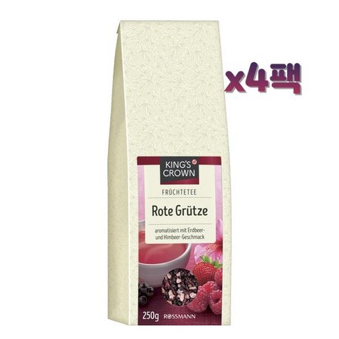 킹즈쥬스 - KINGS CROWN 후르츠티 과일차 250g x4봉 Fruit tea red fruit jelly, 4개, 1개입