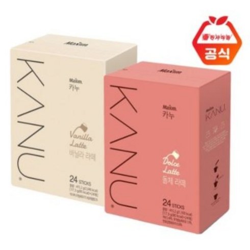 카누 돌체 라떼 24T+바닐라 24T, 카누 바닐라 라떼 24T+돌체라떼 24T, 1세트, 상세페이지 참조