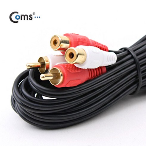 2023년 가성비 최고 rca연장 - Coms AOAV3809 RCA 케이블 2선 암 수 연장 3M 오디오 단자, 1개