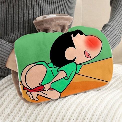 2023년 가성비 최고 짱구핫팩 - 짱구 극세사 온수주머니 핫팩 쿠션찜질팩 찜질커버, 3