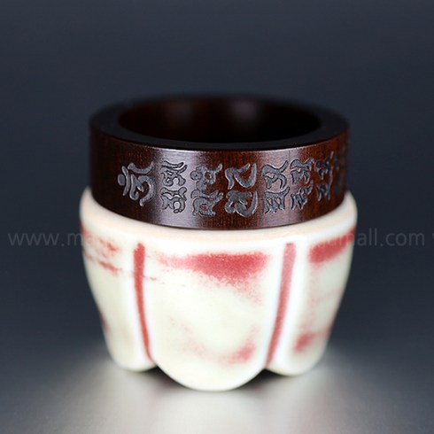 만자몰 벽조목 광명진언 범어 두줄 불교반지 NRB-26