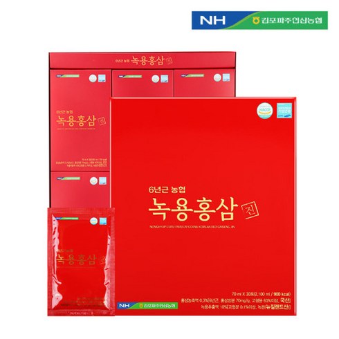 농협 6년근 농협 녹용홍삼진 70ml x 30포(쇼핑백포함), 1개