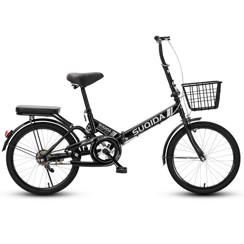 올리자전거 - [HOTAX] 세련된 클래식 접이식 미니벨로 자전거 출퇴근 경량 미니 폴딩 바구니 마트, 16인치, 프리미엄-블랙(서스펜션)