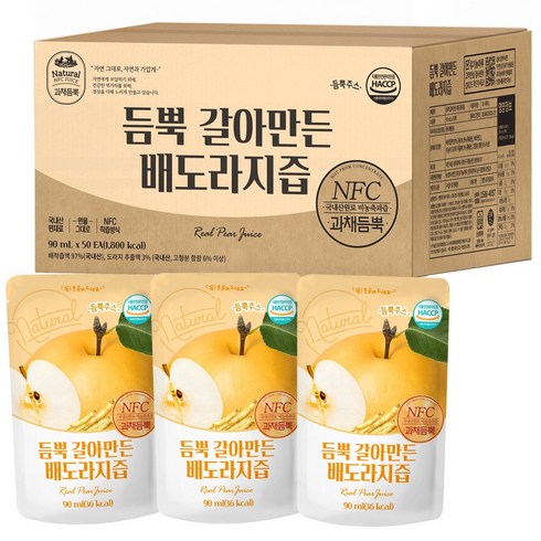 유기농마루 듬뿍 갈아만든 배도라지즙, 50개, 90ml