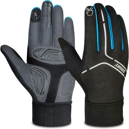 고어웨어장갑 고어웨어 글로브 남성 고어텍스 장갑 Souke 스포츠 겨울 사이클 여성 터치스크린 패딩 자전거 글러브 방수 방풍 보온 미끄럼 방지 달리기 타기 운동, Blue, XX-Large