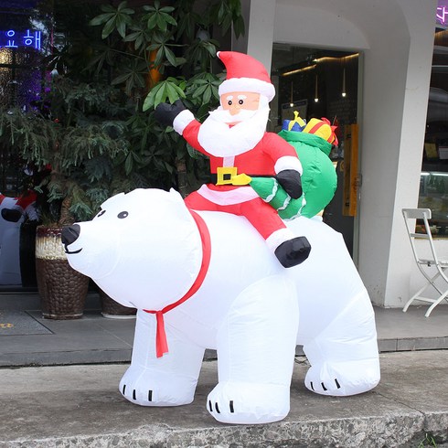 2023년 가성비 최고 산타할아버지풍선 - LED 에어벌룬 대형 산타와 북극곰 에어산타 170cm, one color